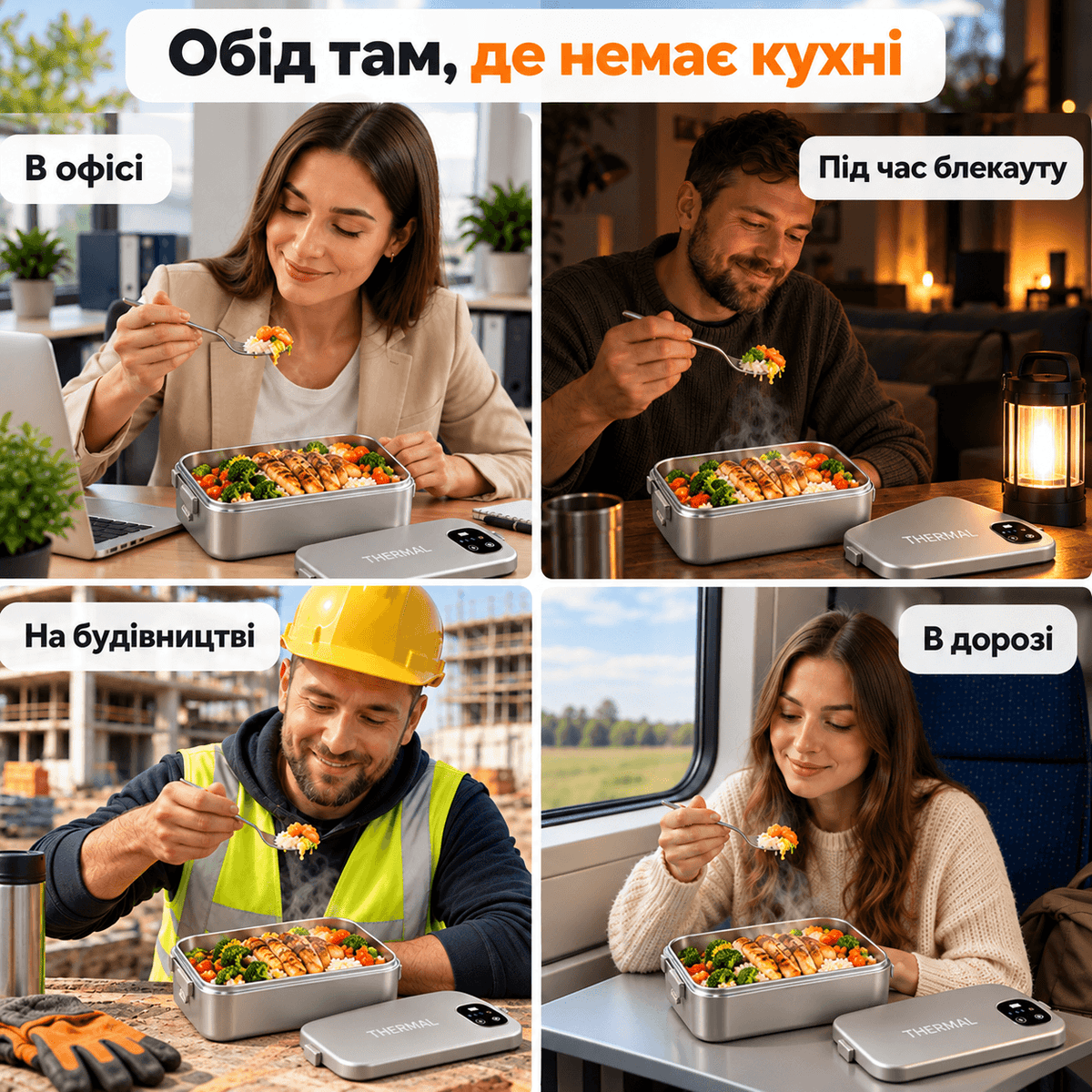 Автономний портативний ланч-бокс з підігрівом