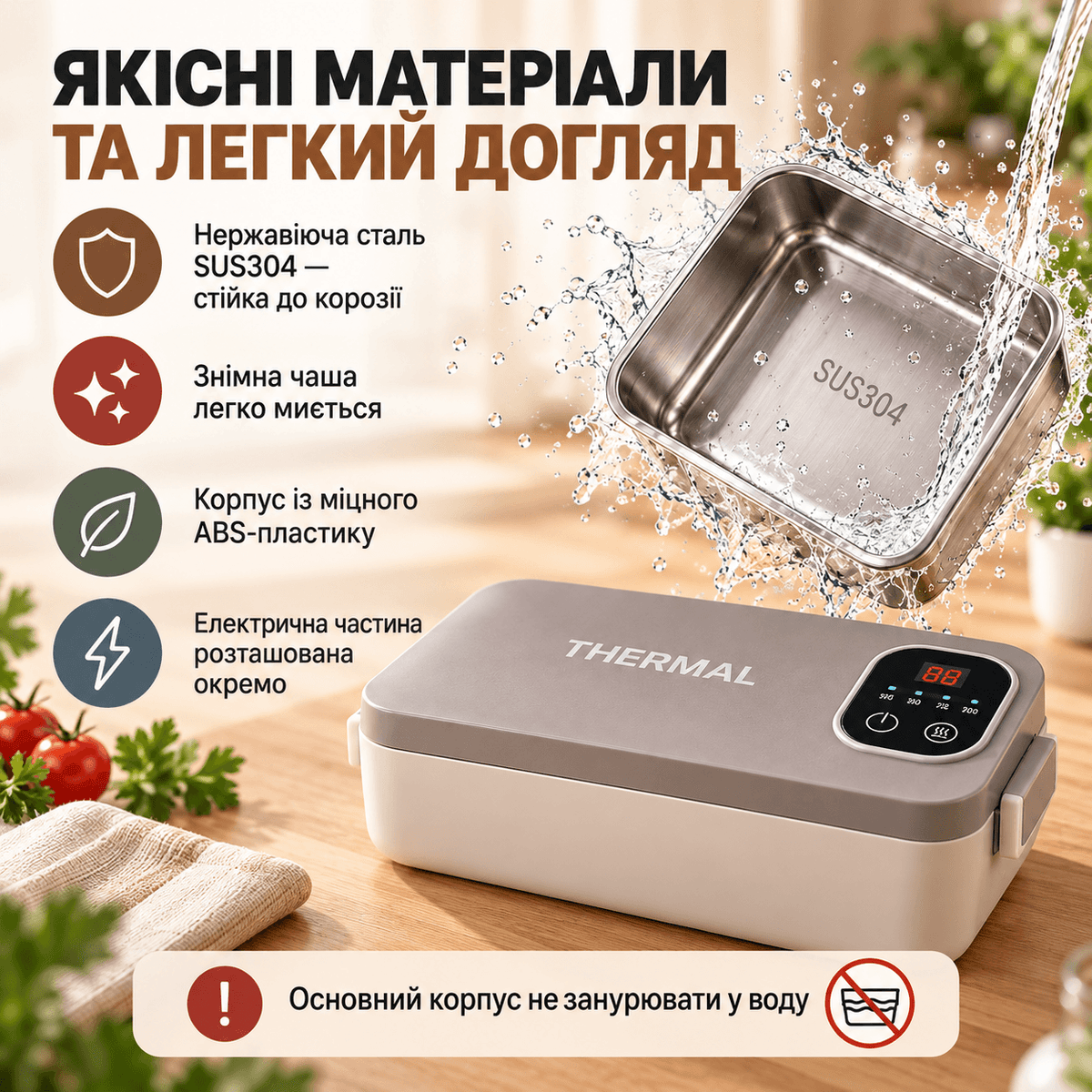 Автономний портативний ланч-бокс з підігрівом
