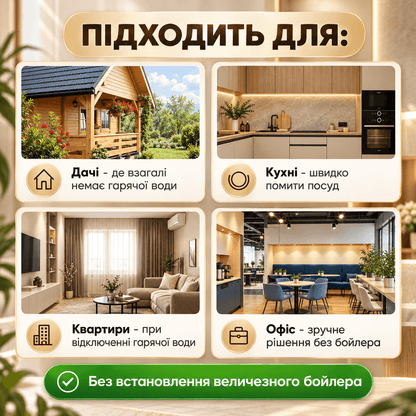 Проточний водонагрівач-кран з дисплеєм і душем