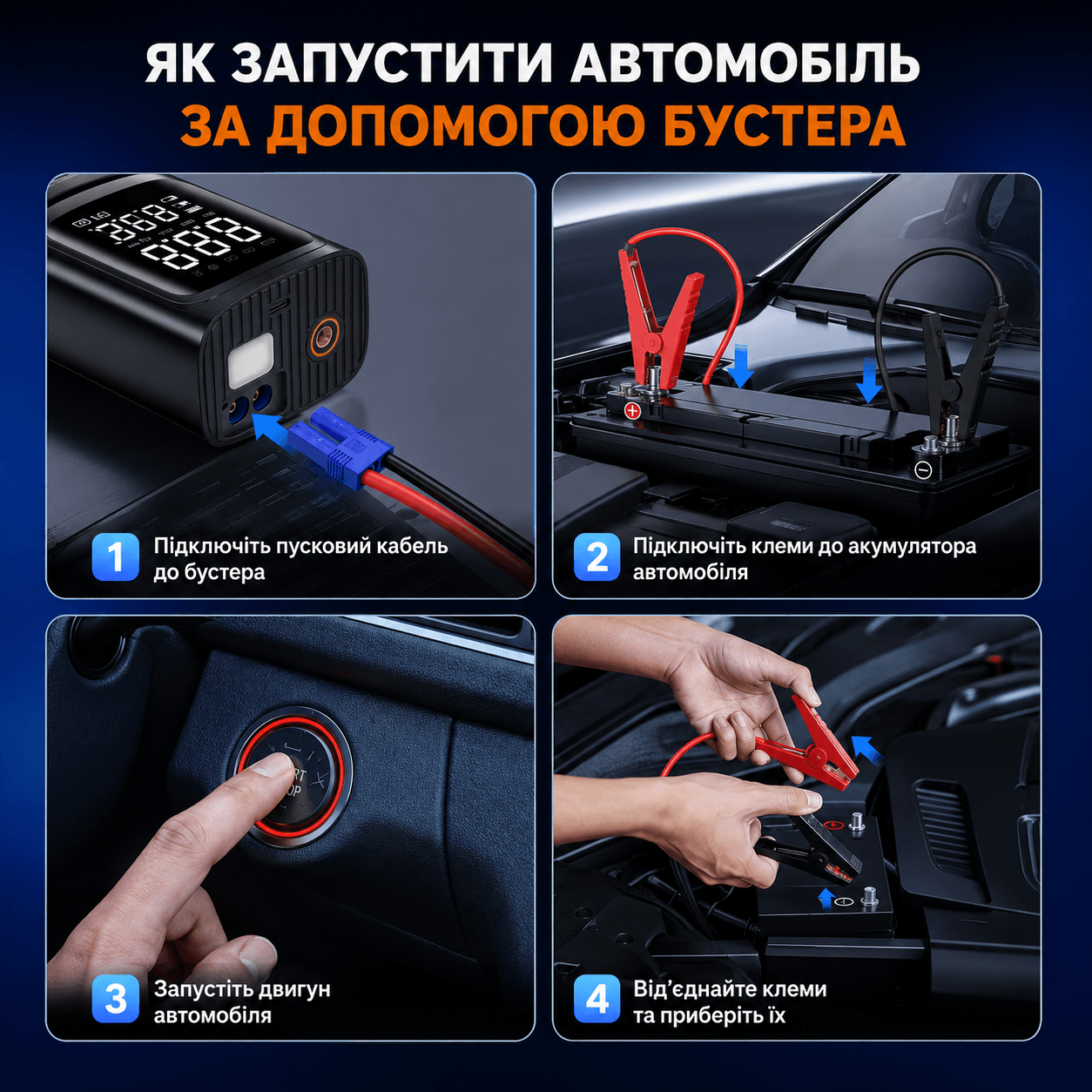 Пусковий пристрій 5-в-1 для автомобіля