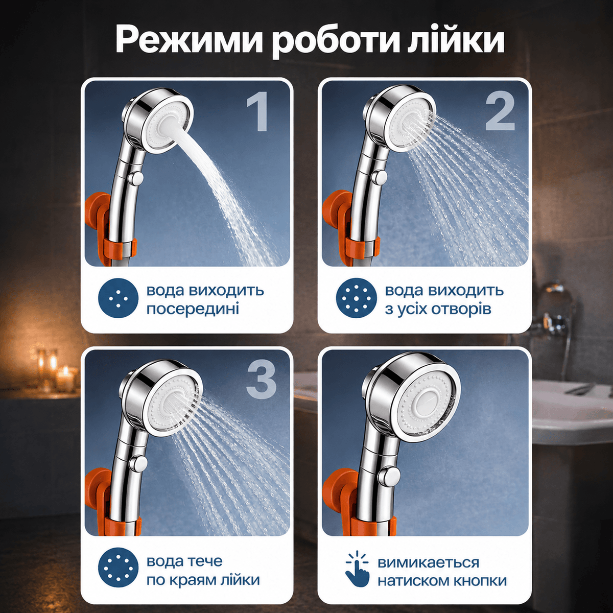Портативний душ MY-880 з цифровим дисплеєм