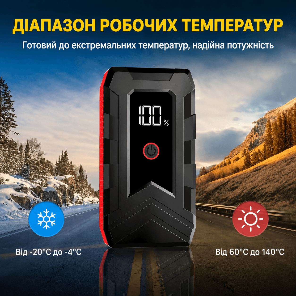 Пусковий пристрій (бустер) з LED-ліхтарем