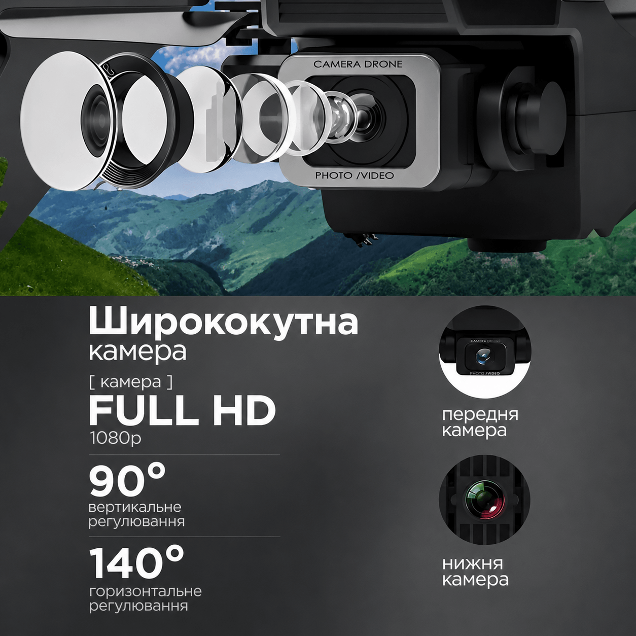 Квадрокоптер E88 PRO з HD-камерою