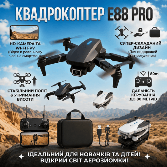 Квадрокоптер E88 PRO з HD-камерою