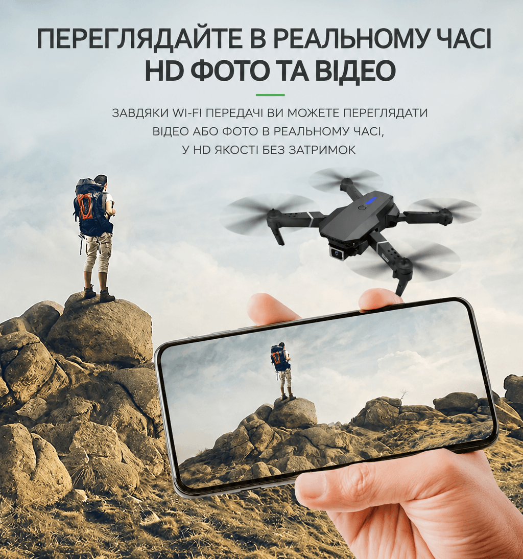 Квадрокоптер E88 PRO з HD-камерою