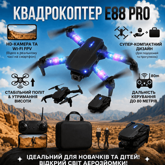 Квадрокоптер E88 PRO з HD-камерою