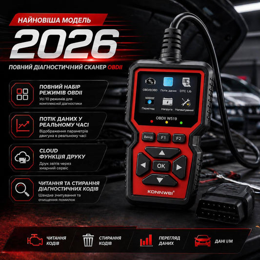 Автосканер OBD2 W519 для діагностики автомобіля