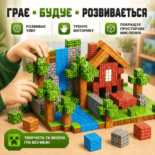 Магнітний конструктор Minecraft 100 деталей