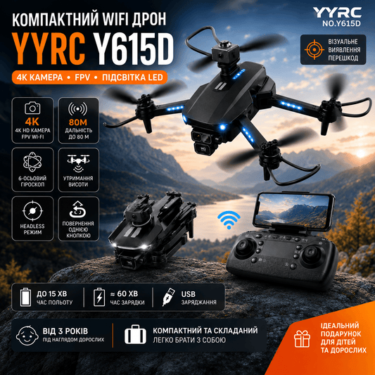 Квадрокоптер Y615D з Wi-Fi камерою HD/4K